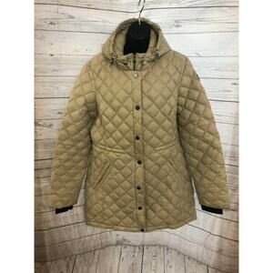 / Pajar Canada Women’s Quilted Jacket Hooded Zip / Snap Front Beige Size XXL